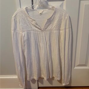 Caslon Cream Embroidered Blouse